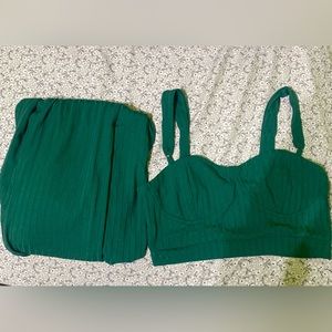 Emerald green two piece set